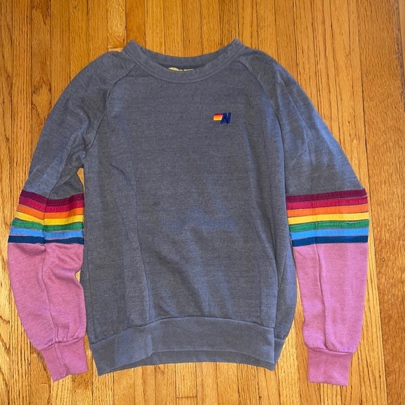 Aviator Nation Tops - Aviator Nation Rainbow Stripe Crewneck Sweatshirt S